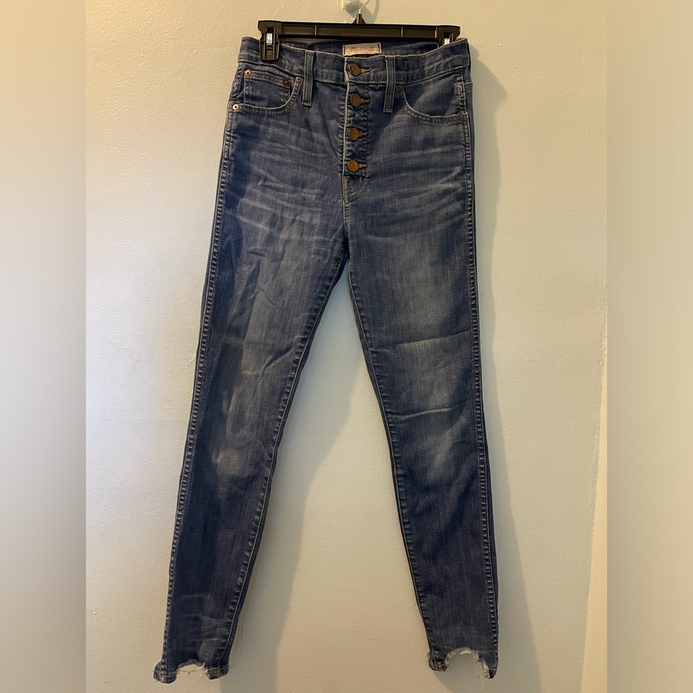 Madewell high waisted button front skinny jeans size 27